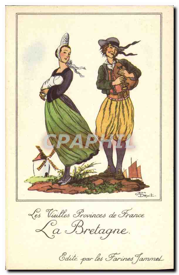 CPA Folklore Farines Jammet La Bretagne