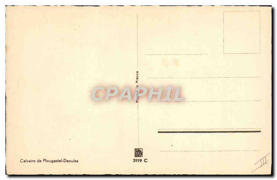 CPA Folklore Calvaire de Plougastel Daoulas  — Verso