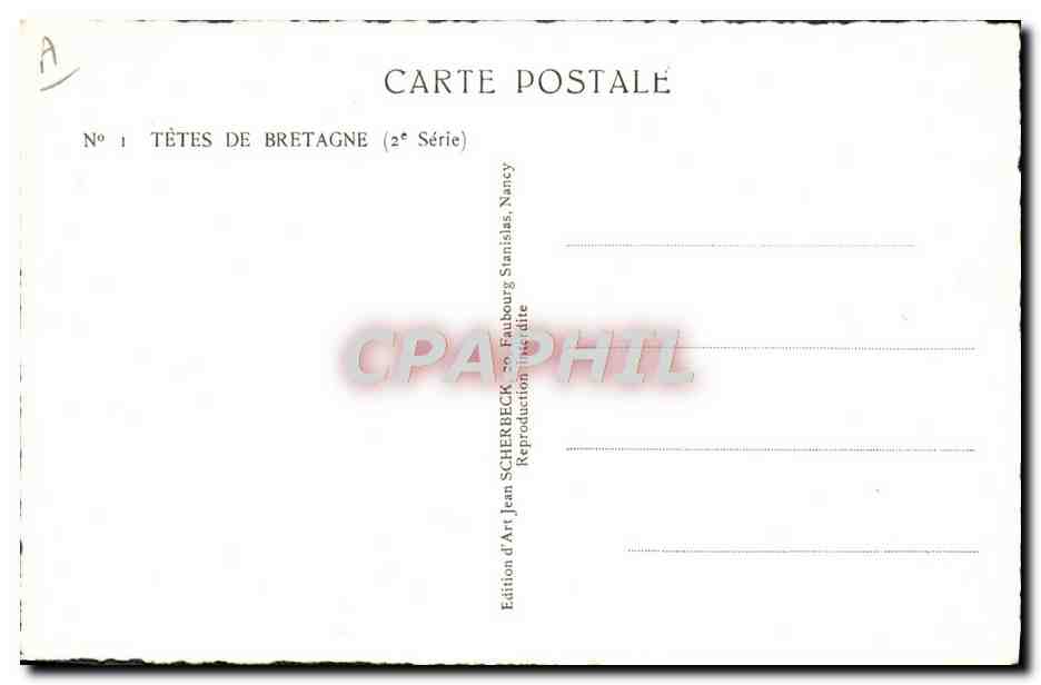CPA Folklore Tetes de Bretagne Femmes — Verso