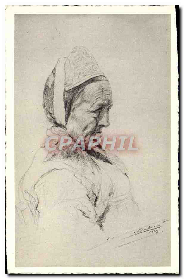 CPA Folklore Tetes de Bretagne Femme