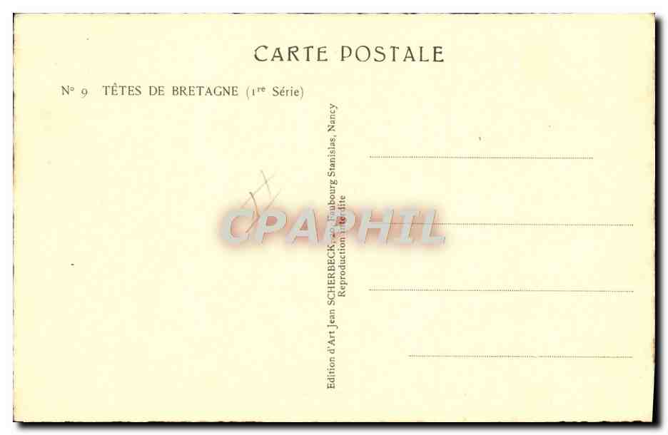 CPA Folklore Tetes de Bretagne Homme — Rückseite