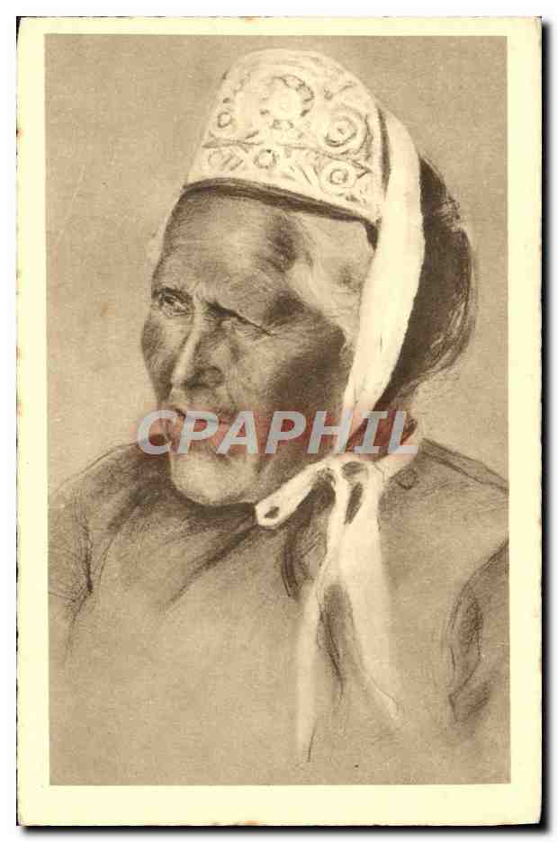 CPA Folklore Tetes de Bretagne Femme
