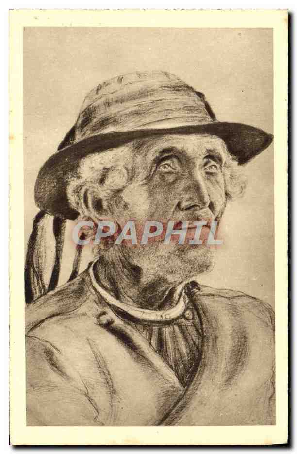 CPA Folklore Tetes de Bretagne Homme