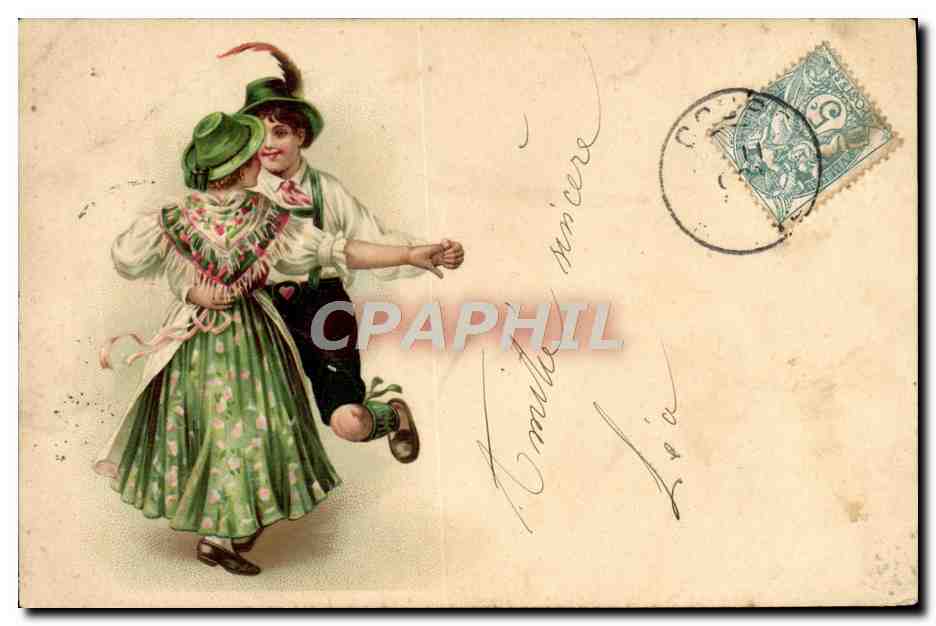 Jeunes danseurs en costume traditionnel — éditeur non identifié, n° de série non visible