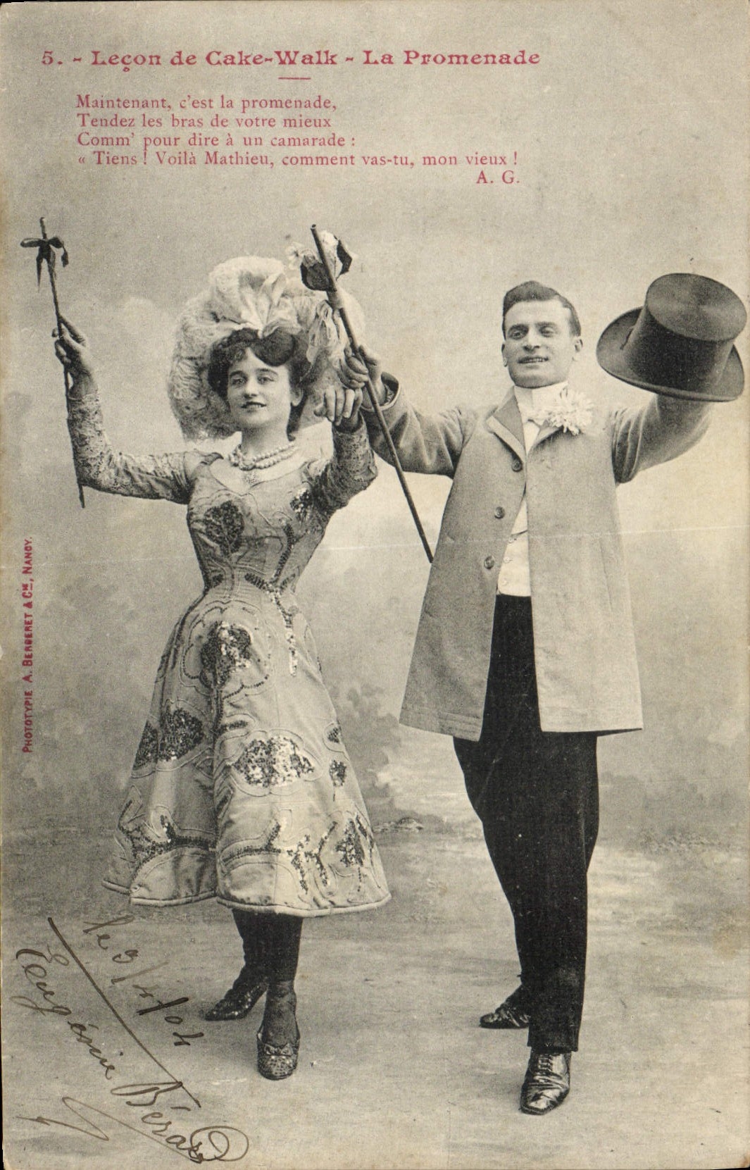 Leçon de Cake-Walk - La Promenade — Phototypie A. Benneret & Cie, Nandy, n°5
