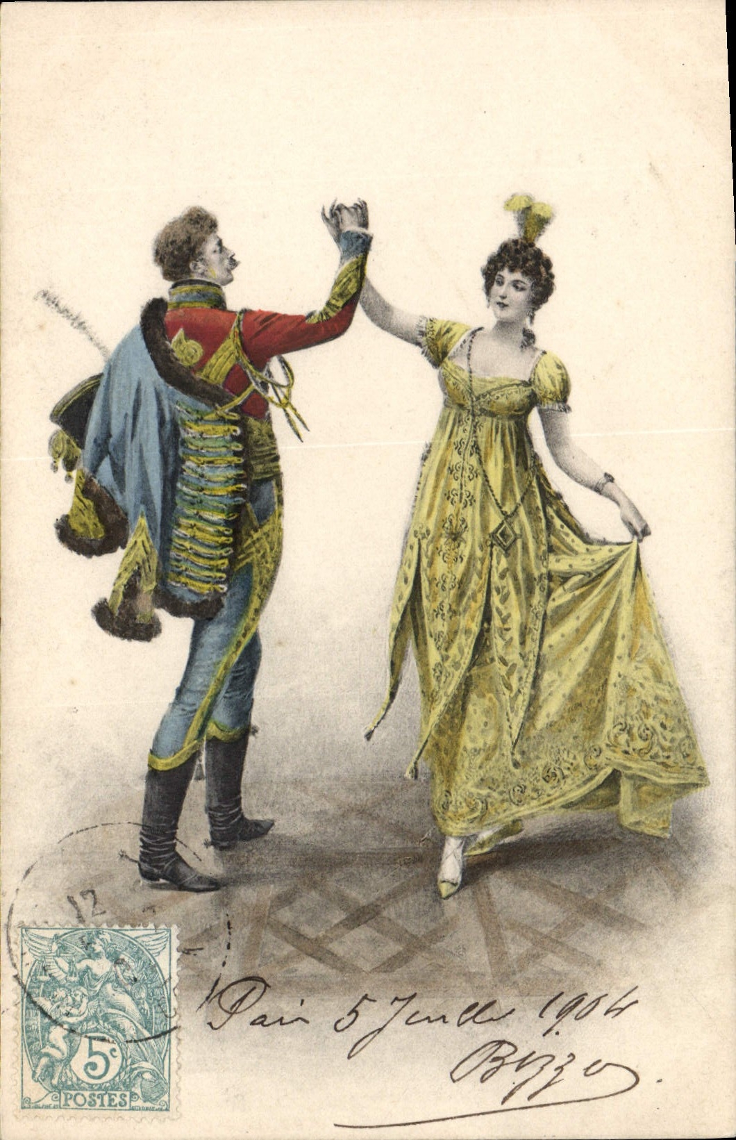Danseurs en costume d'époque — Paris — M. M. Vienne, n° 153