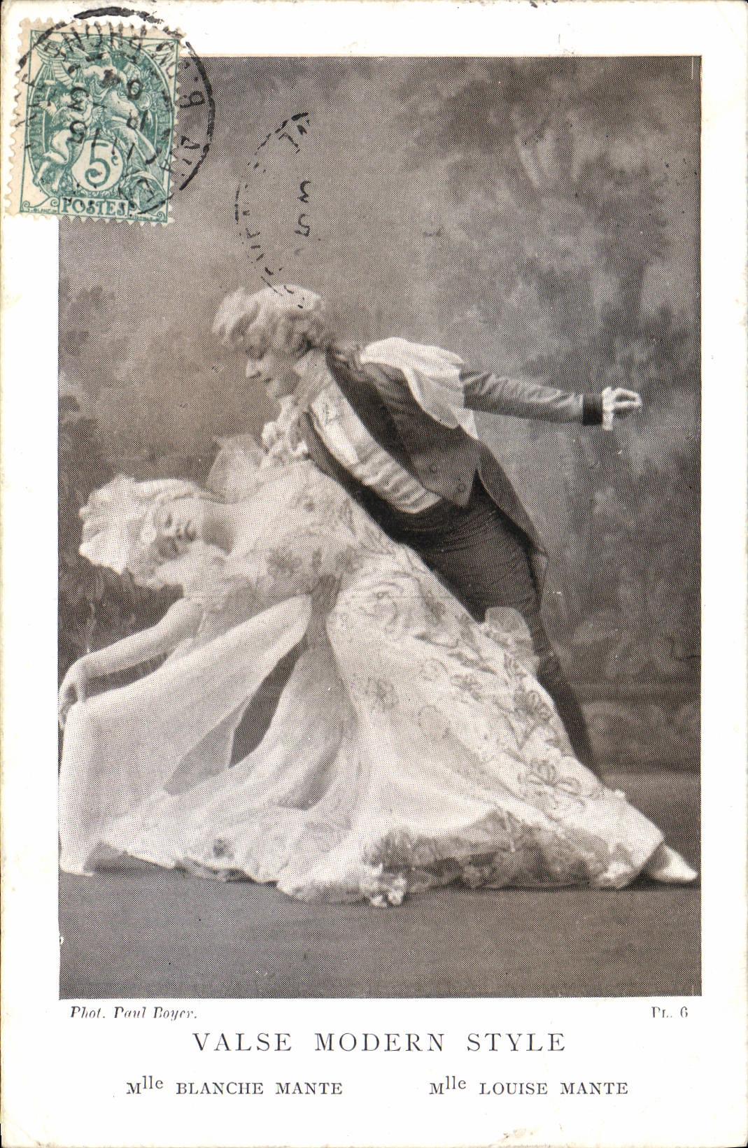 Valse moderne style — Mlle Blanche Mante et Mlle Louise Mante — Phot. Paul Boyer, Pl. 6