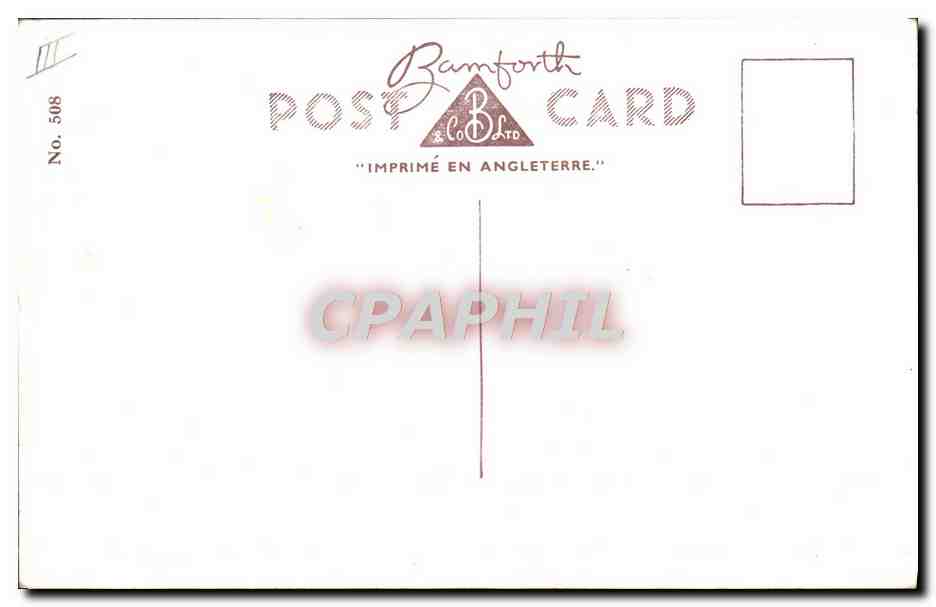 Danse en plein éclat — Bamforth Post Card n°508 — Achterkant