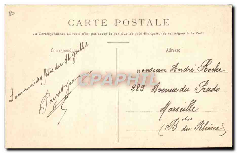 CPA Danse Fetes du 14 juillet 1906 Couronnement de la Muse du peuple — Rückseite
