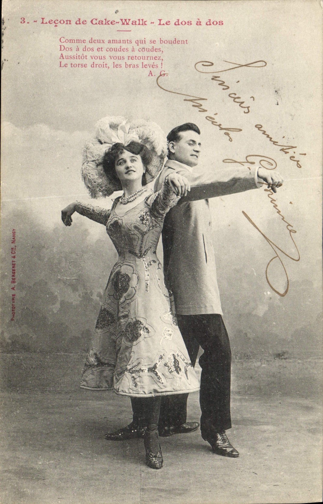 Leçon de Cake-Walk - Le dos à dos — Phototype A. Bégueret & Cie, Nancy, n°3