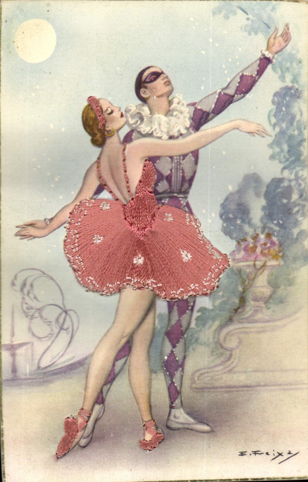 Danseurs de ballet — scène nocturne — E. Feixe