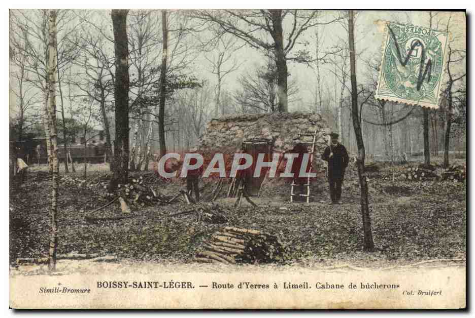 CPA Folklore Boissy Saint Leger Route d'Yerres a Limeil Caserne de bucherons 