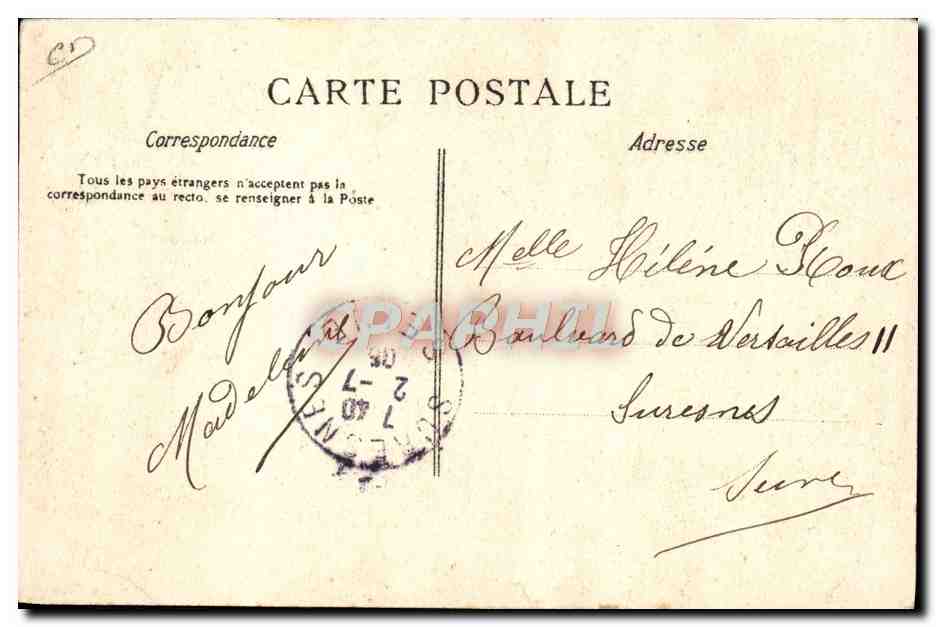 CPA Folklore Boissy Saint Leger Route d'Yerres a Limeil Caserne de bucherons  — Rückseite