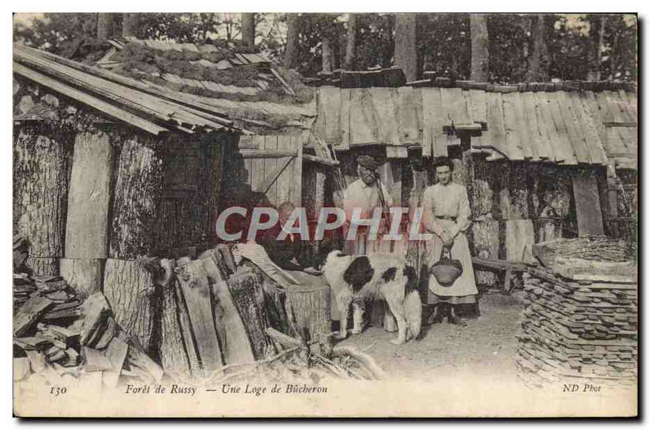 CPA Folklore Foret de Russy Une loge de bucheron