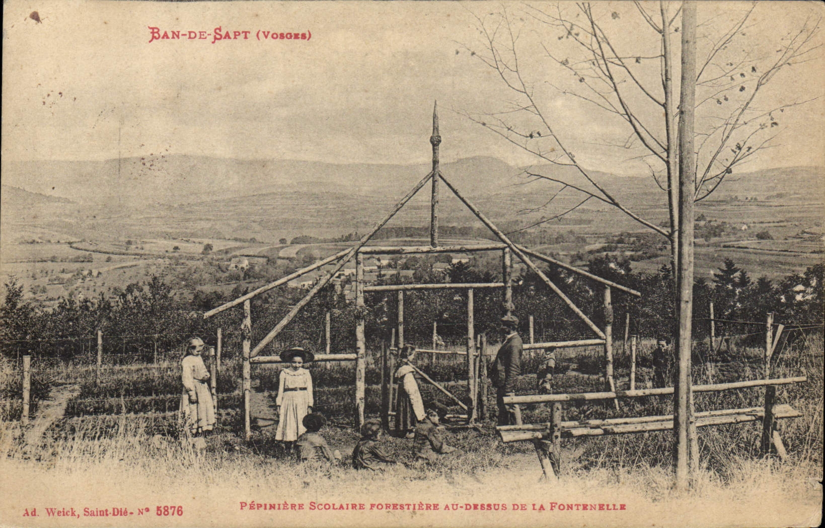 Ban-de-Sapt (Vosges) — Forstschulzuchtgarten über der Fontenelle — Ad. Weick, Saint-Dié, Nummer 5876