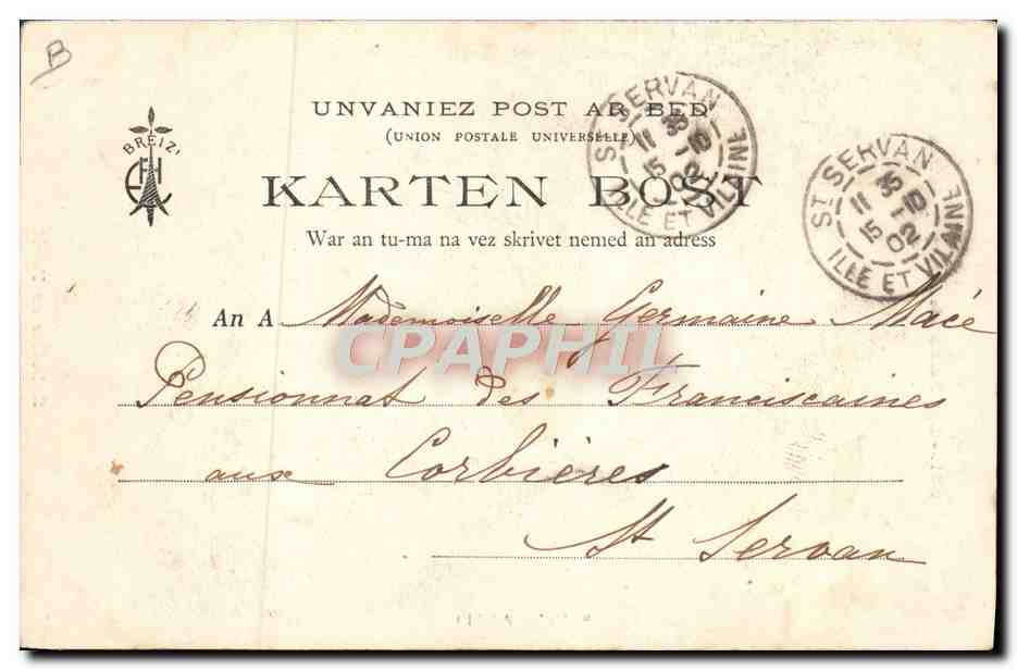 Sabotier en Forêt — Bretagne (Collection E. H.) — n° 361 — Verso