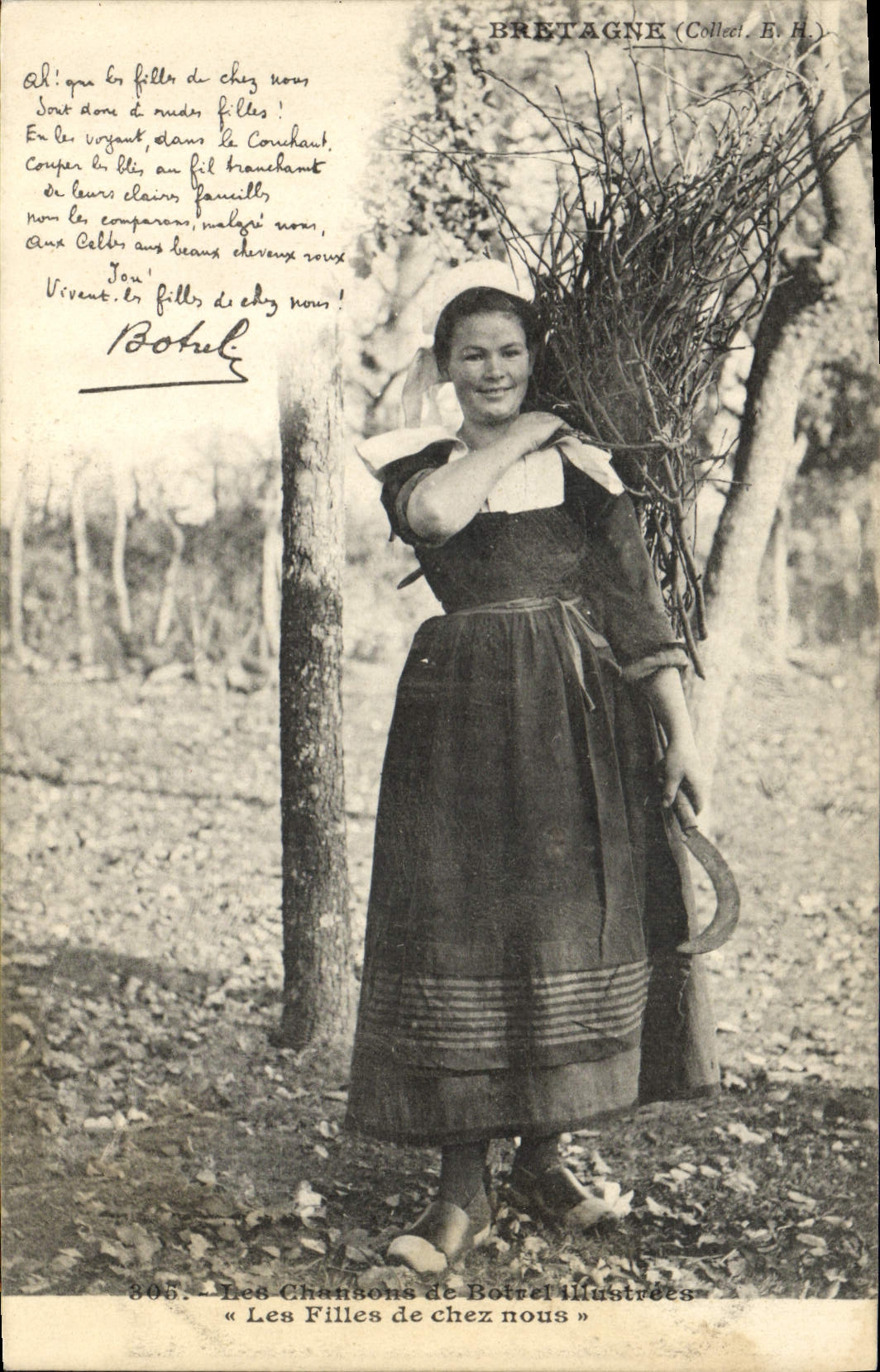CPA Folklore Bretagne Les chansons de Botrel Les filles de chez nous 