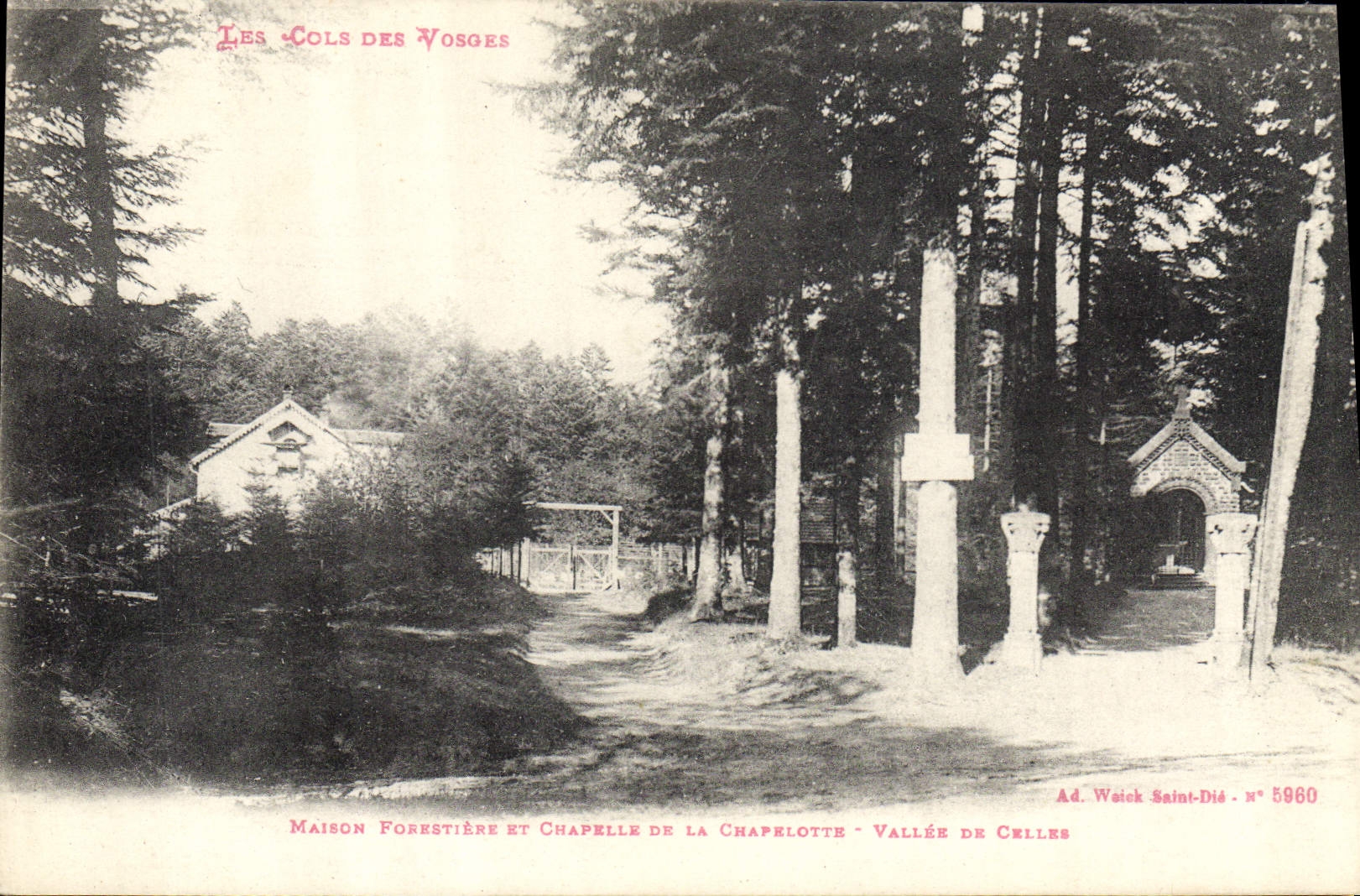 CPA Les cols des Vosges Maison forestiere et chapelle de la Chapelotte Vallee de Celles 