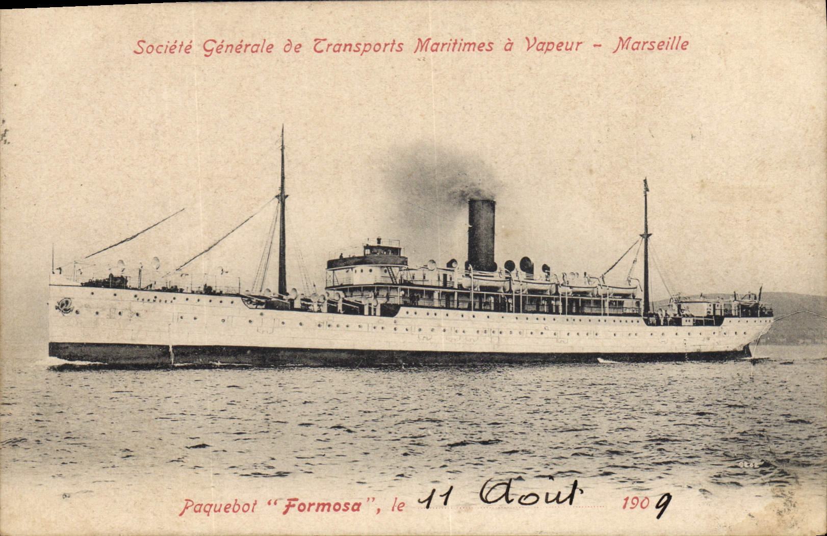 Paquebot "Formosa" — Société Générale de Transports Maritimes à Vapeur — Marseille