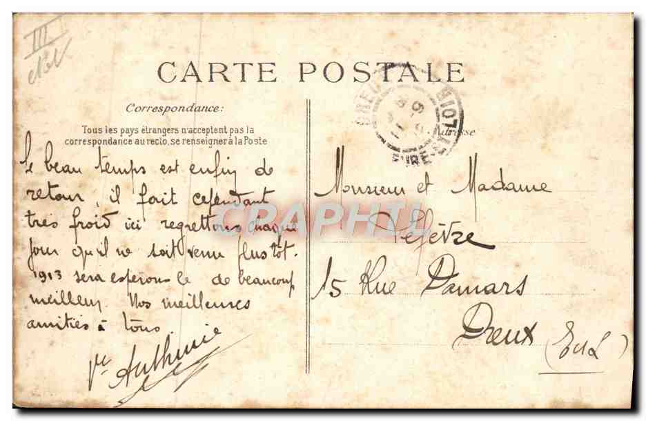 CPA Bateau Paquebot Le Havre Transatlantique La France — Verso