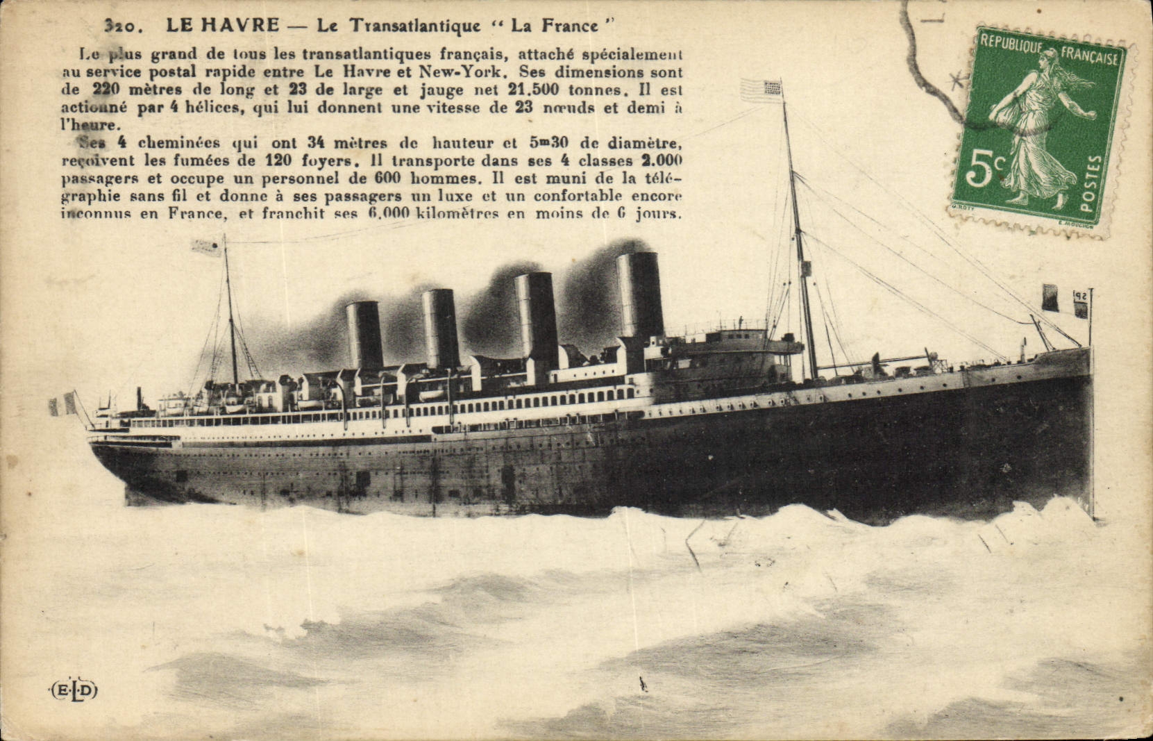 Le Havre — Le Transatlantique "La France" — ELD n°320