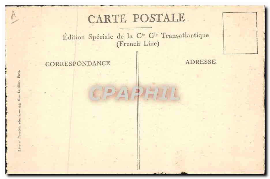 CPA Bateau Paquebot SS France Havre New York  — Verso