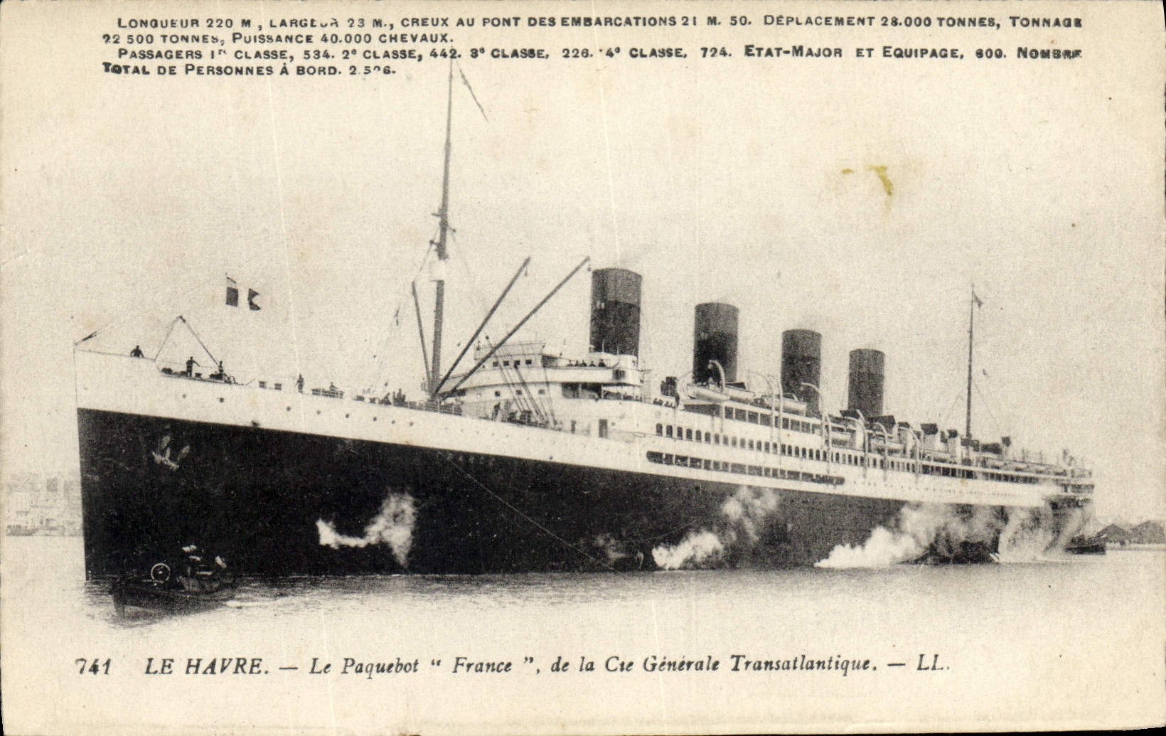 Le Paquebot "France" — Le Havre — Cie Générale Transatlantique — n°741