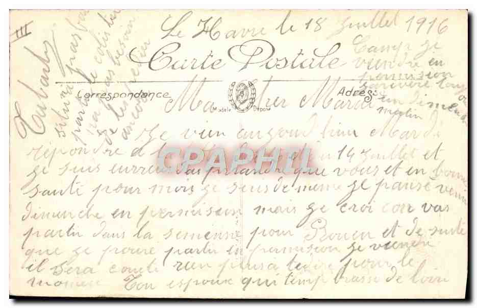 Le Paquebot "France" — Le Havre — Cie Générale Transatlantique — n°741 — Reverso