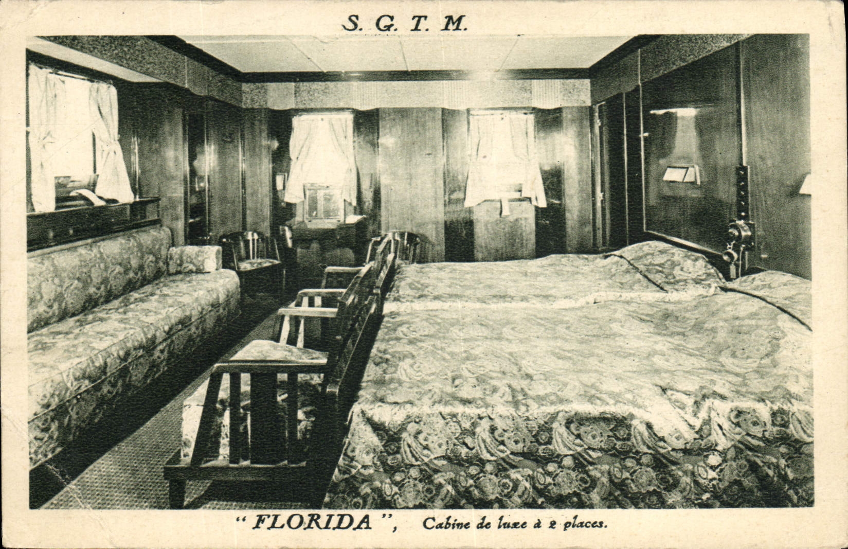 CPA Bateau Paquebot SGTM Florida Cabine de luxe a 2 places