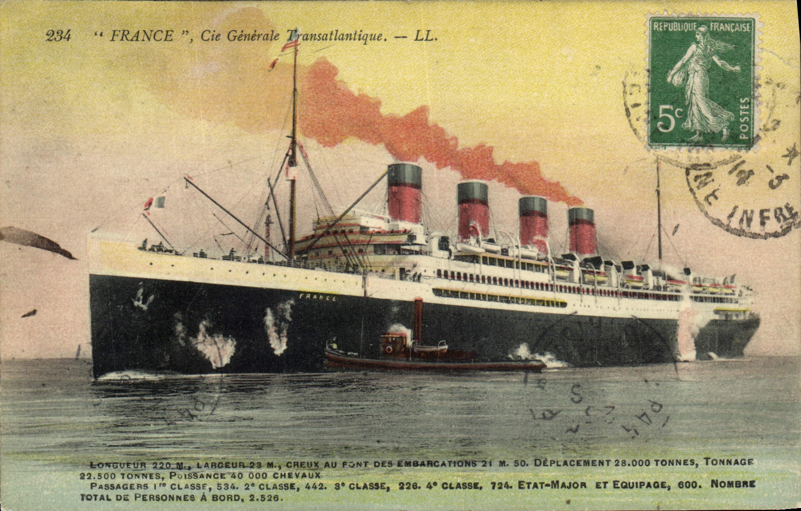 La nave "FRANCE" — Compagnia Generale Transatlantica — n°234