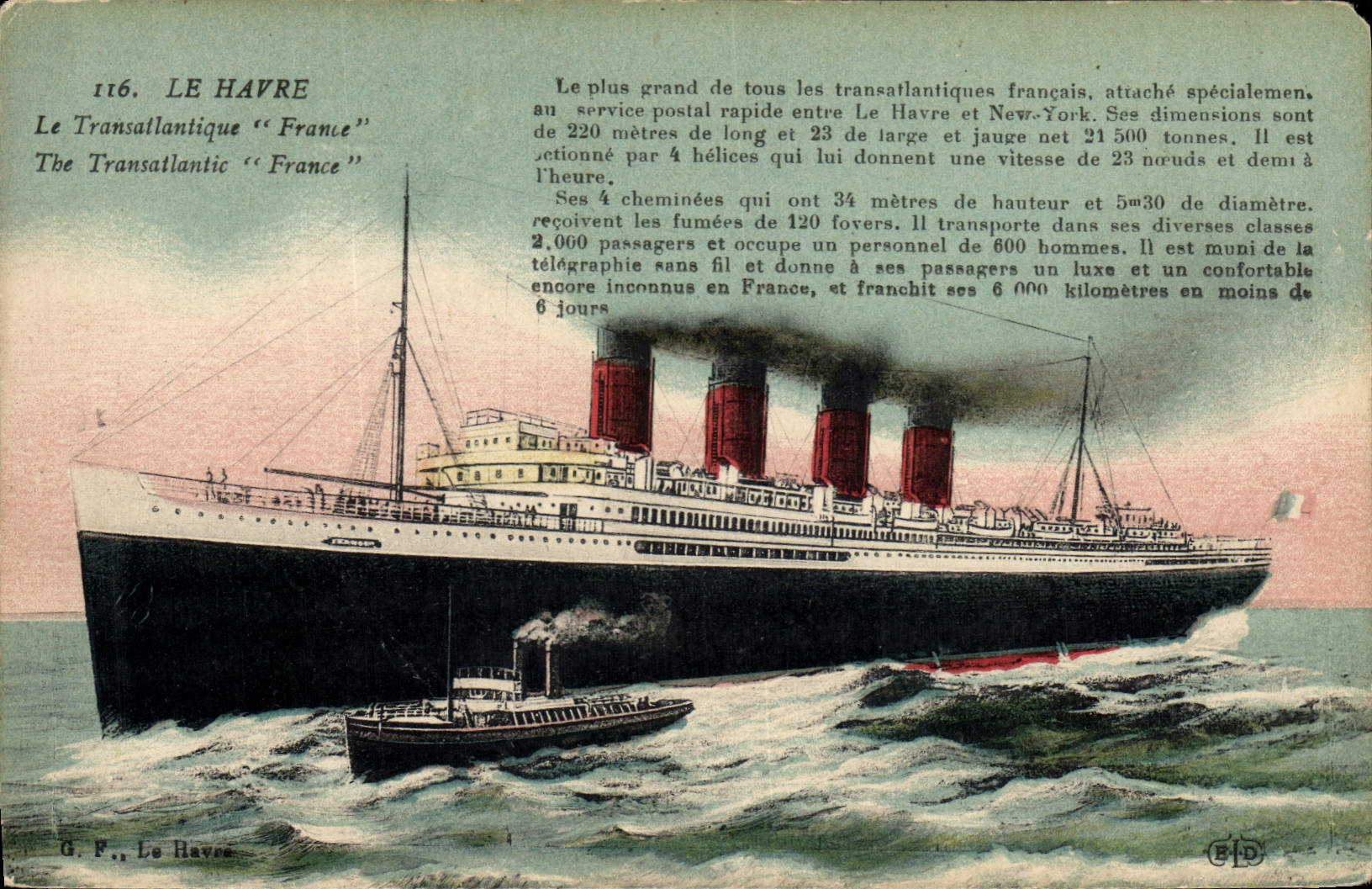 Le Transatlantique "France" — Le Havre — G. F., Le Havre