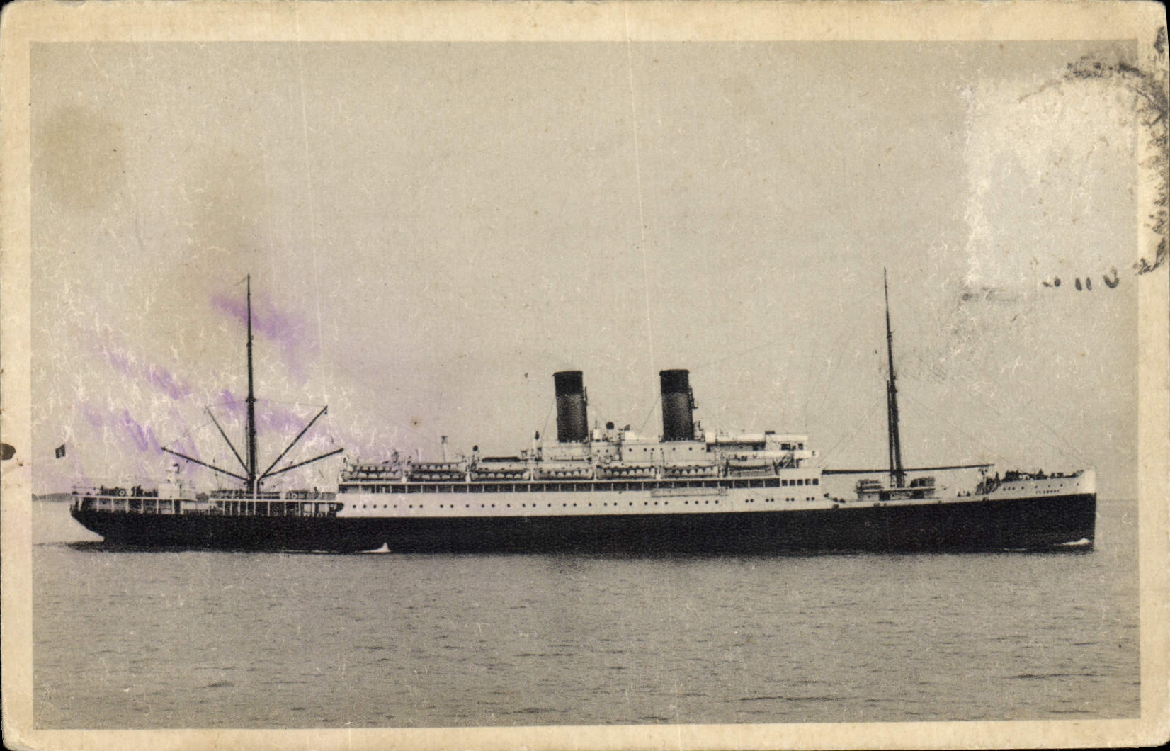 CPA Bateau Paquebot SS Flandre ligne St Nazaire Bordeaux Vigo Antilles Venezuela Colombie Cristobal