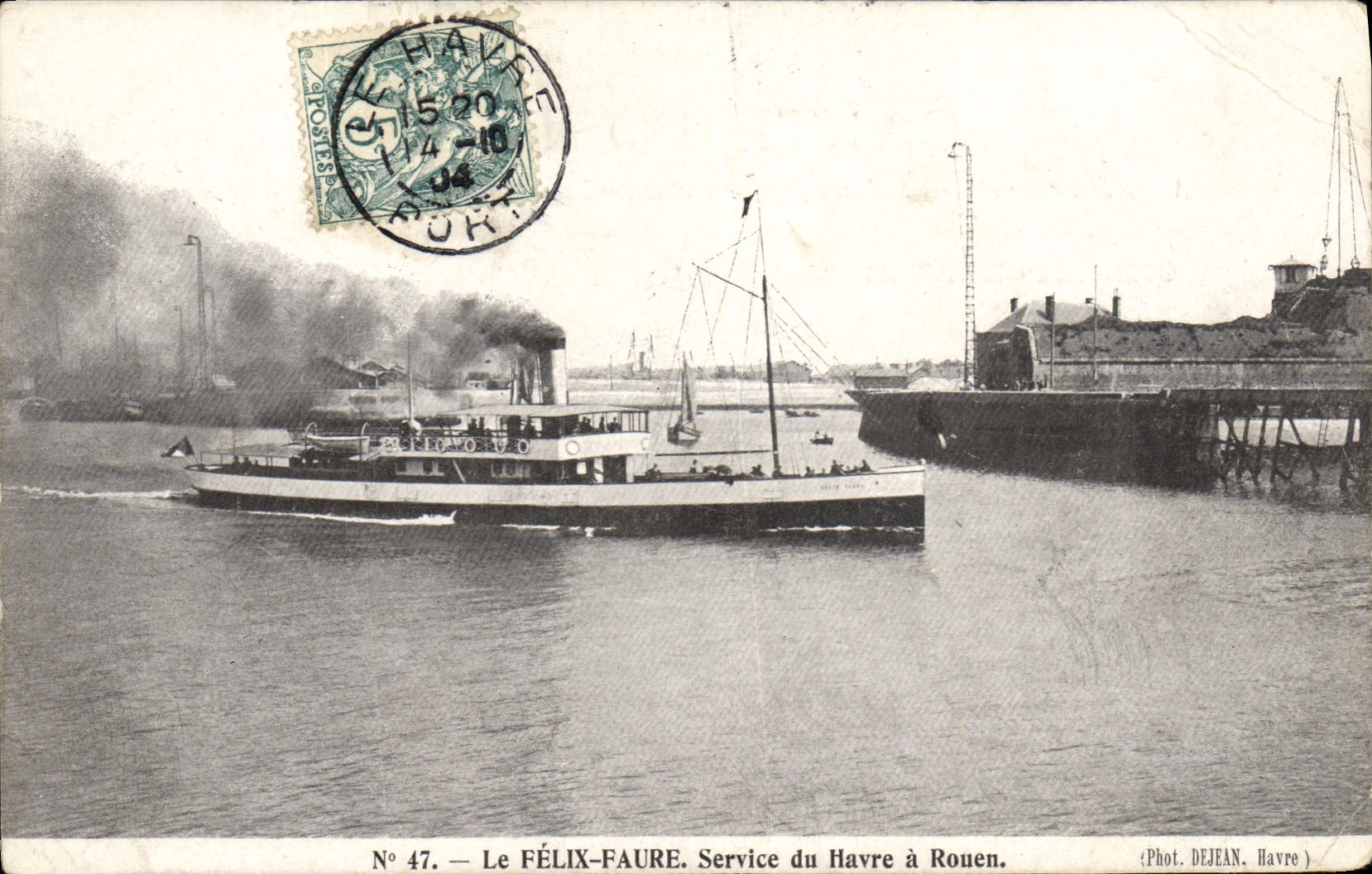 CPA Bateau Paquebot Le Felix Faure Service du Havre a Rouen 