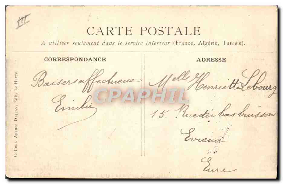 CPA Bateau Paquebot Le Felix Faure Service du Havre a Rouen  — Verso