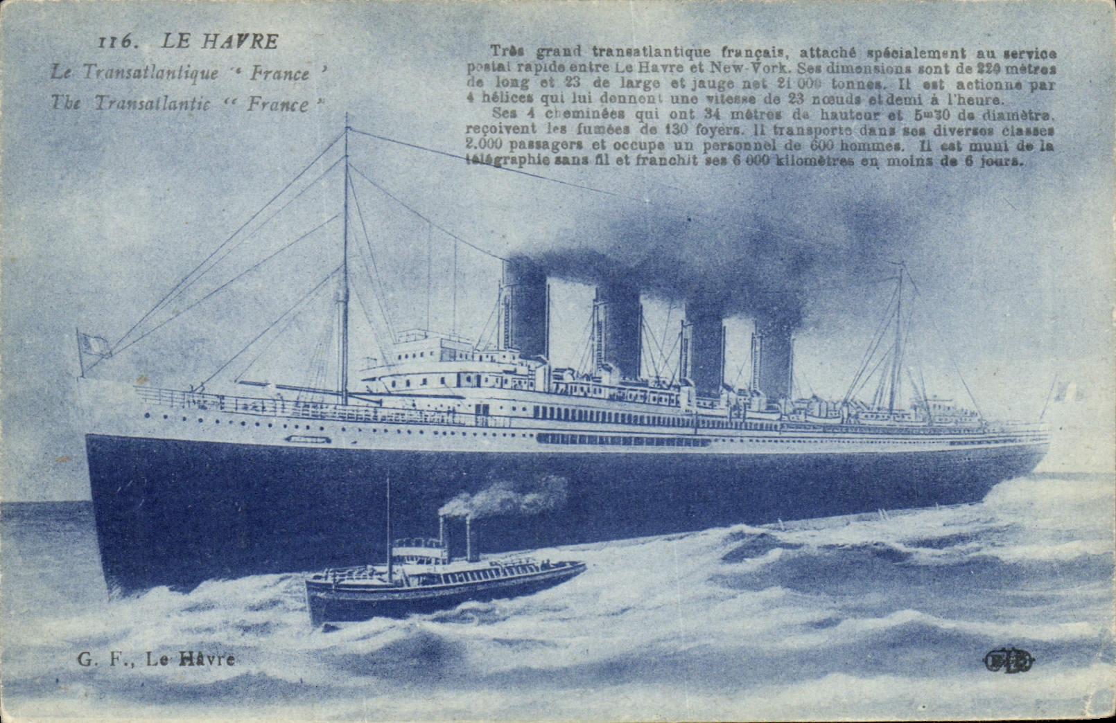 Le Havre — Le Transatlantique "France" — G. F., Le Havre