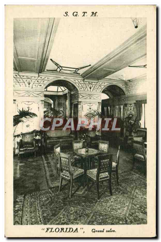 CPA Bateau Paquebot SGTM Florida Grand salon 