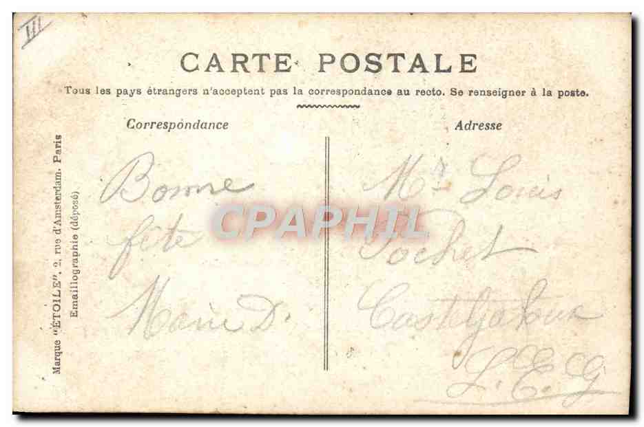 CPA Fantaisie Prenom Louis  — Verso
