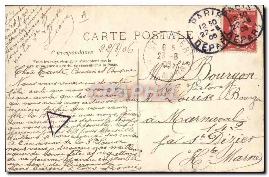 Louise — Carte postale décorative — CLC — Verso