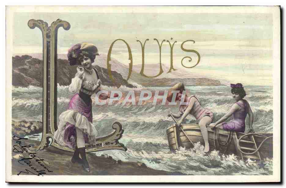 Deux jeunes femmes au bord de la mer — Louis Foudque — éditeur Etoile, n° 7