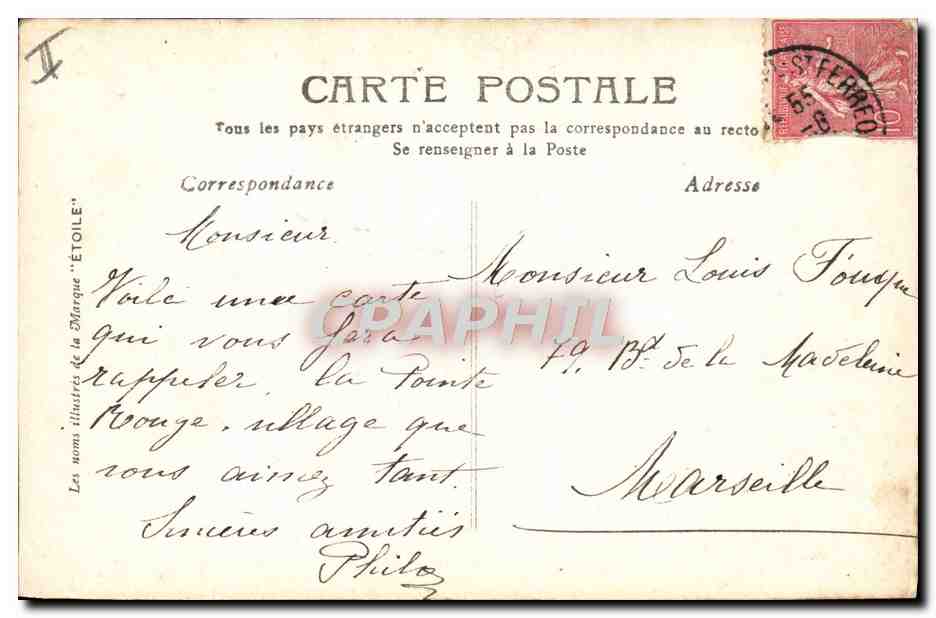 Deux jeunes femmes au bord de la mer — Louis Foudque — éditeur Etoile, n° 7 — Verso