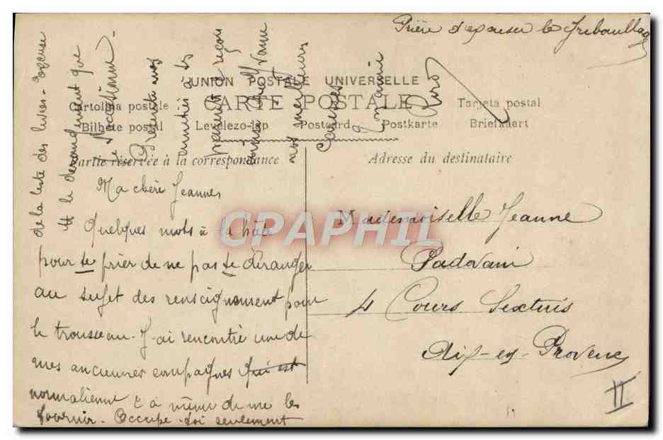 Jeannie — carte postale de collection — JASTRA — Reverso