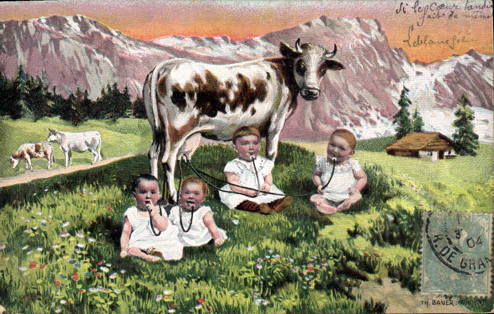 CPA Fantaisie Prenom Vache 
