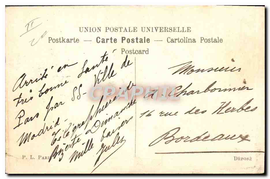 CPA Fantaisie Illustrateur G Lion J'ai recu votre lettre — Rückseite