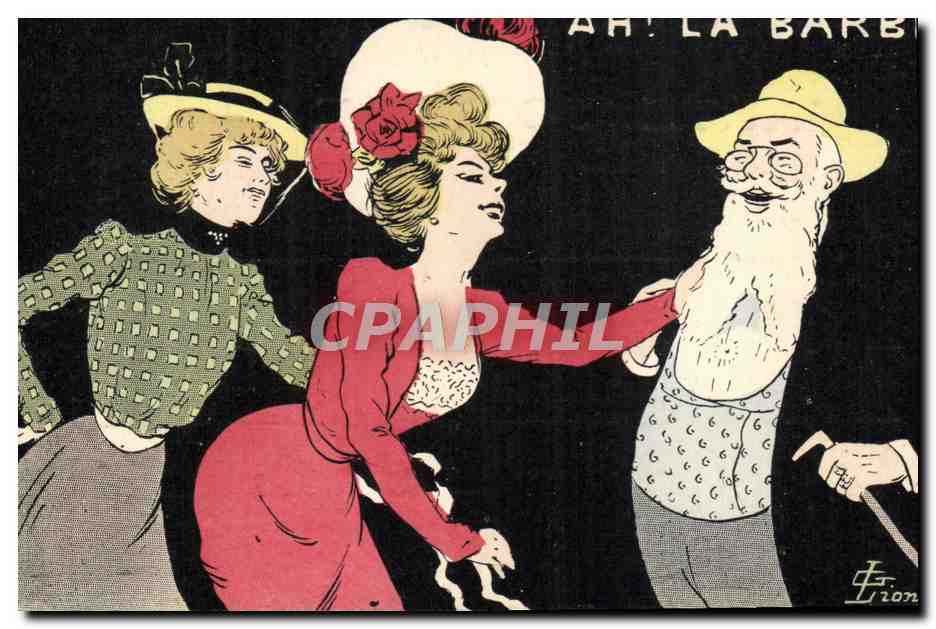 CPA Fantaisie Illustrateur G Lion Ah la barbe Femme 