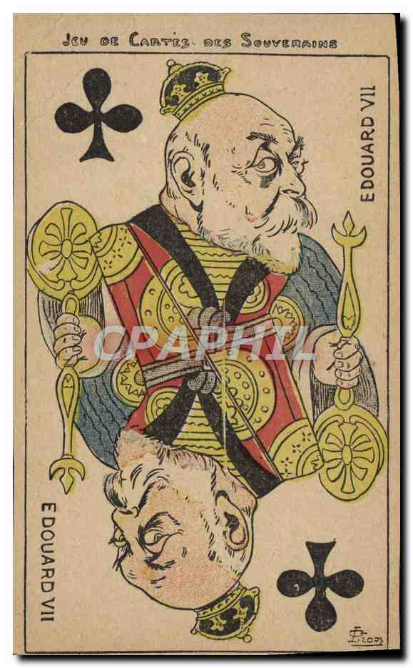 CPA Fantaisie Illustrateur G Lion Carte a jouer Edouard VII