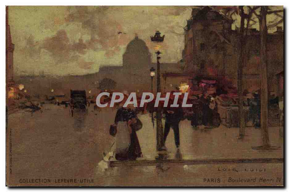 Paris - Boulevard Henri IV — peinture de Louis Luidy — Collection Lefevre-Utile