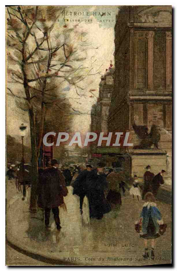Paris, coin du boulevard Saint-Michel — scène d'hiver — PétroLe Hahn, Lyon