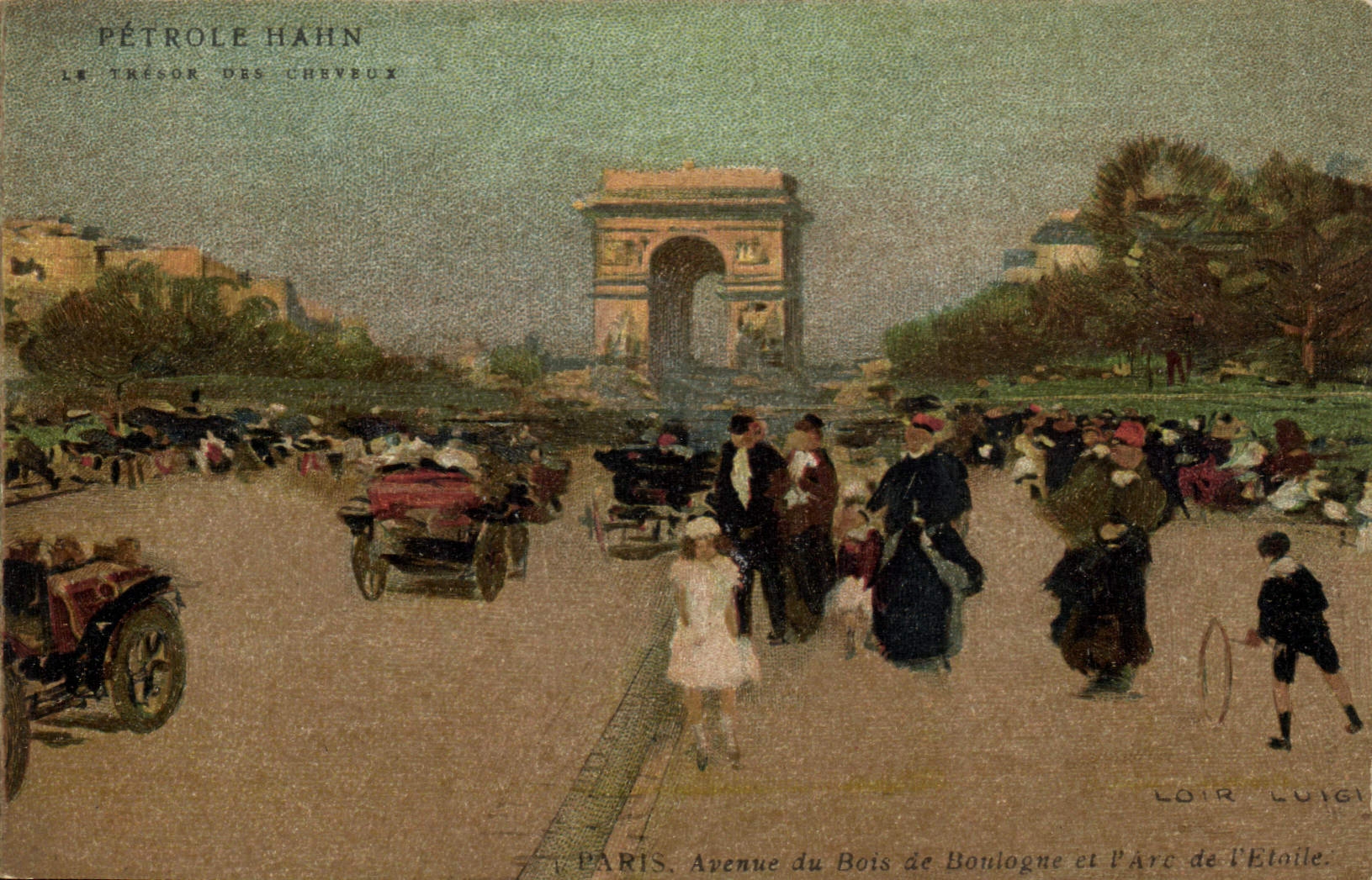 CPA Fantaisie Illustrateur Luir Luigi Paris Avenue du Bois de Boulogne et Parc de l'Etoile