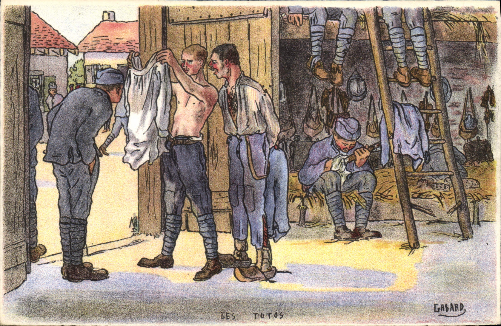 CPA Fantaisie Militaria Les totos Gabard
