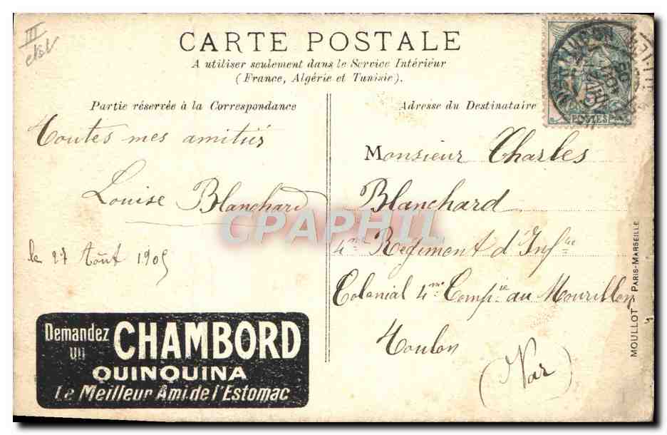 CPA Fantaisie Militaria En faction  — Rückseite